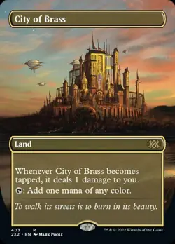 FOIL Borderless Extended Art City of Brass Double Masters MTG - NM/M, PACK FRESH - Image 1