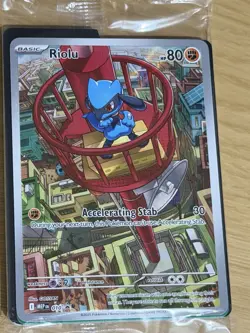 Pokemon Riolu Basic Card Accelerating Stab HP80 Promo 010 mega evolutions - Image 1