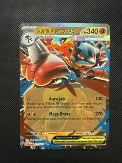 Pokemon Mega Lucario EX 077/132 Mega Evolution Double Rare Holo NM Near Mint - Image 1