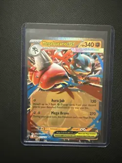 Pokemon Mega Lucario EX 077/132 Mega Evolution Double Rare Holo NM Near Mint - Image 3