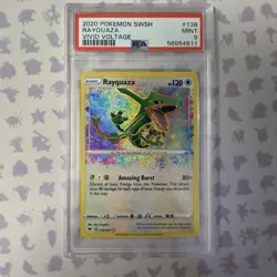 2020 Pokemon Sword & Shield Vivid Voltage RAYQUAZA #138/185 PSA 9 MINT - Image 5
