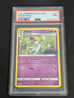 Pop 18 Pokemon Silver Tempest Prerelease Promo Kirlia Holo SWSH271 PSA 9 - Image 1