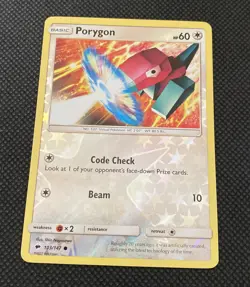 2017 Pokemon Sun and & Moon Burning Shadows Reverse Holo Porygon 103/147 NM/Mint - Image 1