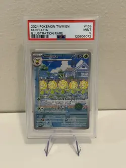 Sunflora 169/167 Twilight Masquerade Illustration Rare English Pokemon PSA 9 - Image 1
