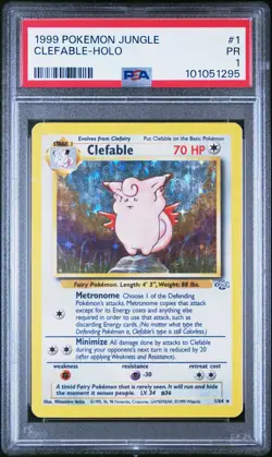 1999 POKEMON JUNGLE #1 CLEFABLE-HOLO PSA 1 - Image 1