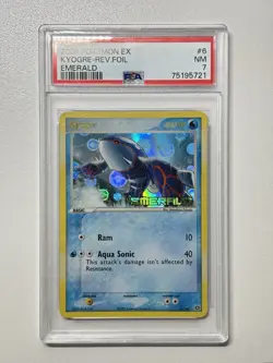 2005 Pokemon EX Reverse Foil Kyogre 6/106 Emerald Stamped Vintage Holo PSA 7 - Image 1