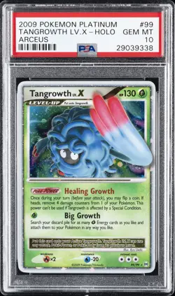 2009 POKEMON PLATINUM ARCEUS #99 TANGROWTH LV.X-HOLO PSA 10 - Image 1