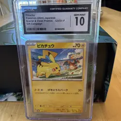 PIKACHU 2023 Pokemon Japanese Gift Campaign Promo vs Charizard 120/SV-P - CGC 10 - Image 1