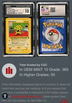 LOW POP! Electabuzz #46 Black Star Promo - 2000 Pokemon League - CGC 10 GM - Image 5