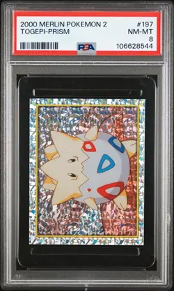 2000 MERLIN POKEMON 2 #197 TOGEPI-PRISM PSA 8 - Image 1