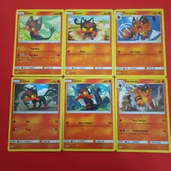 Litten Torracat pokemon cards Lot of 6 🐈 🔥 - Image 1
