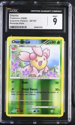 CGC 9 MINT Cherrim 2009 Supreme Victors 55/147 Reverse Holo Pokemon Card - Image 1