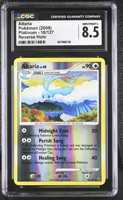 CGC 8.5 Altaria 2009 Platinum 18/127 Reverse Holo Pokemon Card - Image 1
