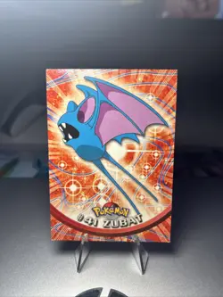 #41 Zubat Topps Non Holo Red Logo Pokemon Card TV Animation Edition - Image 1