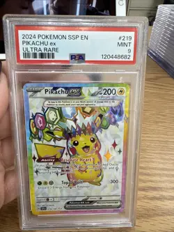 2024 Pokemon SSP en Pikachu EX Ultra Rare Card #219 Mint 9 - Image 1