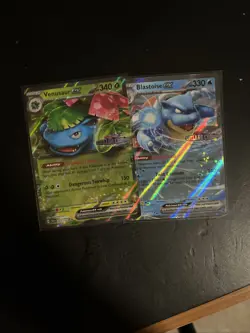 Pokemon TCG: Venusaur ex + Blastoise ex Stellar Crown Stamp Promo Cards - Image 1