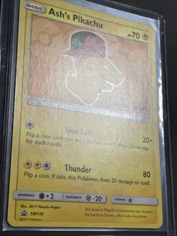 Ash's Pikachu SM110 Black Star Promo Movie Exclusive NM Pokemon Card English - Image 2