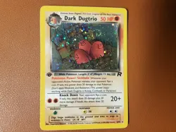 Dark Dugtrio 6/82 Team Rocket 1st Edition Holo NM Swirl Pokemon Card WOTC - Image 1