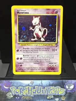 Pokemon Card Mewtwo 10/130 Base Set 2 Holo Rare WOTC Played - Image 1