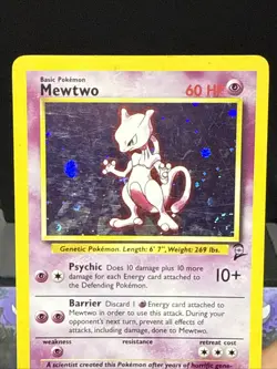 Pokemon Card Mewtwo 10/130 Base Set 2 Holo Rare WOTC Played - Image 2