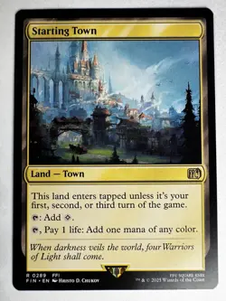 Starting Town 289 - MTG Final Fantasy - Rare Land (Pay 1 Life: Any Color) - Image 1