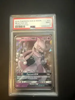 Pokemon Mewtwo GX Ultra Rare Holo Card 31/68 Hidden Fates PSA 9 - Image 1