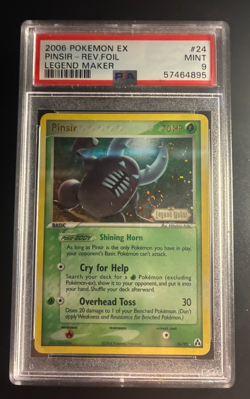 2006 Pokemon EX Legend Maker 24 Pinsir Reverse Foil PSA 9 Mint - Image 2
