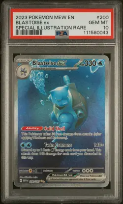 2023 POKEMON MEW EN-151 SPECIAL ILLUSTRATION RARE #200 BLASTOISE EX PSA 10 - Image 1
