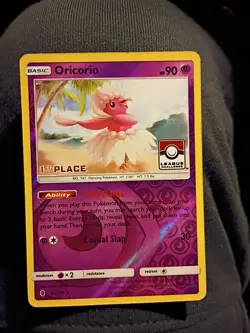 2017 Pokemon TCG Oricorio #55/145 NM 1st Place League Promo Reverse Holo - Image 1