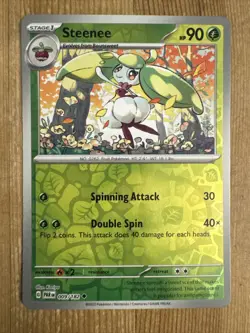 Pokemon TCG Steenee Paradox Rift 009/182 Reverse Holo Uncommon - Image 1