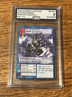 BlackGatomon St-176 Digimon Card Game BANDAI 2000 Japanese Graded AGS 8 Grading - Image 1