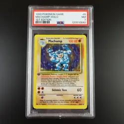 PSA 7 Machamp 8/102 Pokemon Base Set 1999 Holo Rare Graded Card - Image 1