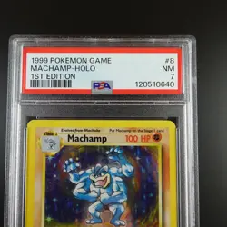 PSA 7 Machamp 8/102 Pokemon Base Set 1999 Holo Rare Graded Card - Image 2