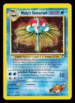 Misty's Tentacruel 10/132 Holo Rare Gym Heroes Pokemon Card - Image 1
