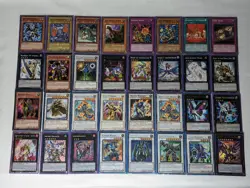 Lot of 32 - Yu-Gi-Oh 1996 Cards 9 Holos Tiger King, Sword Breaker Tachyon Dragon - Image 1