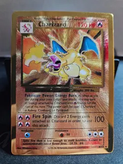 Pokemon Celebrations Gold Metal Charizard Card 4/102 Premium Collection - Image 1