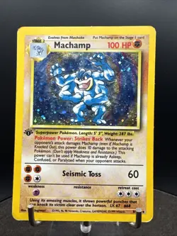 Machamp 8/102 1st Edition Cosmos Holo Exclusive Base Set Pokemon Card - Image 3