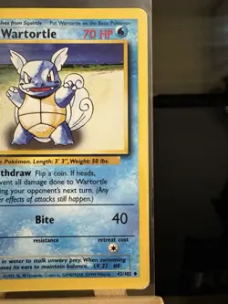 WARTORTLE - 42/102 Base Set WotC LP/MP - Regular Uncommon - Pokemon TCG Card - Image 3