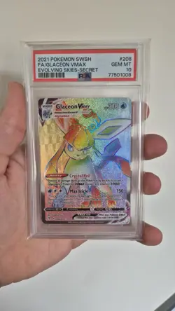 PSA 10 Glaceon VMAX 208/203 Evolving skies Pokemon Card Gem Mint TCG - Image 1