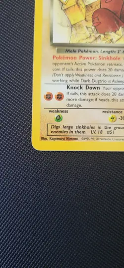 Pokemon Dark Dugtrio TCG Team Rocket Holo Card 6/82 NM - Image 5