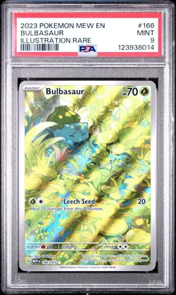 Pokemon TCG Bulbasaur 151 Illustration Rare Card 166/165 PSA 9 - Image 1