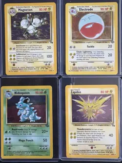 Pokemon Holo Card Lot Of 4 Fossil Jungle Zapdos Magneton Electrode Nidoqueen MP - Image 1
