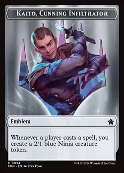 Kaito, Cunning Infiltrator Emblem / Ninja Token x1 1x Foundations NM MTG - Image 1