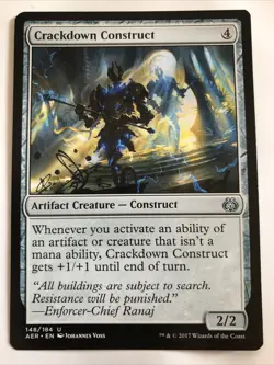 MTG Aether Revolt Crackdown Construct 148/184 NM - Image 1