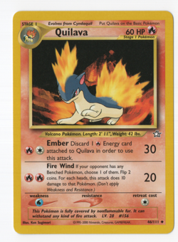 Quilava 46/111 Pokemon Card TCG Neo Genesis Uncommon LP - Image 1