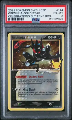 2021 POKEMON SWSH BLACK STAR PROMO #144 GRENINJA-GOLD STAR PSA 6 - Image 1