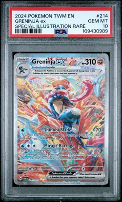 2024 POKEMON TWM EN-TWILIGHT MASQUERADE #214 GRENINJA EX PSA 10 - Image 1