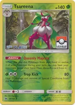 Lightly Played Tsareena - 20/149 - 2nd Place League Challenge Promo Pokemon Leag - Image 1