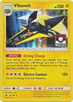 4x Lightly Played Vikavolt - 52/149 - Holo - Toy R Us League Promo Pokemon Leagu - Image 1