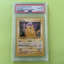 Pokemon Pikachu (RED CHEEKS) PSA 10 (1st Edition) “FRESH GRADE” (Population 259) - Image 1